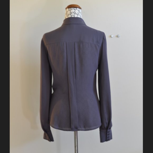 CUE - Womens button up grey blouse - Size 6 - Picture 3 of 6